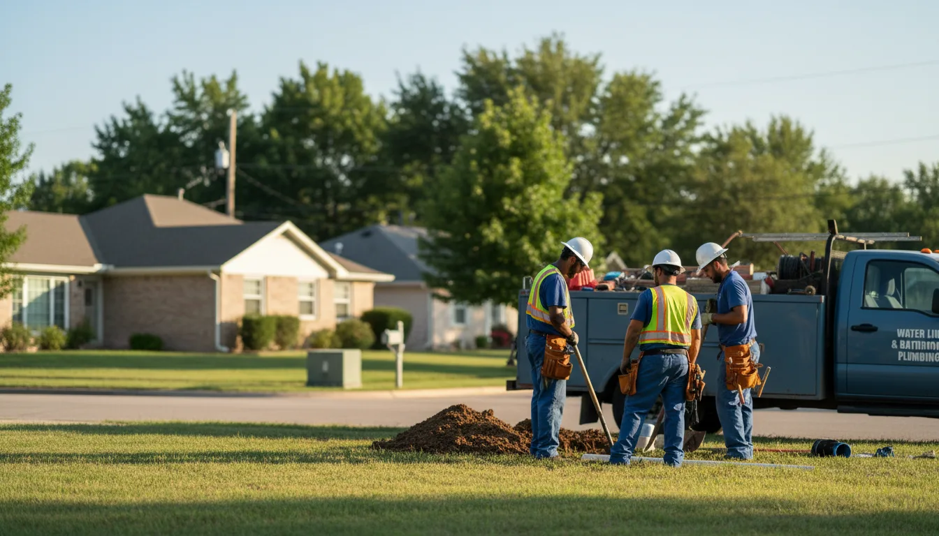 Residential water line and bathroom plumbing service in Somerset, IN
